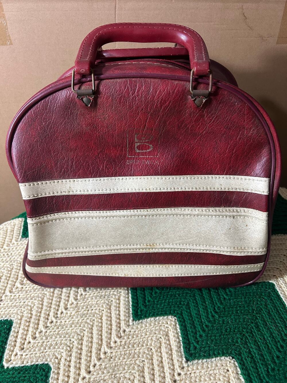 Brunswick Bowling Ball Bag Unisex Adult One Size Vintage Red White Retro Tote